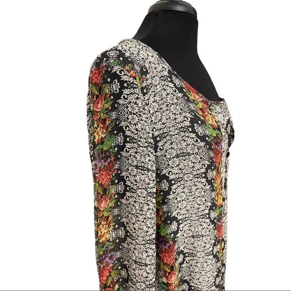 SANCTUARY Needlepoint Floral Tapestry Blouse Sz M - Picture 11 of 15